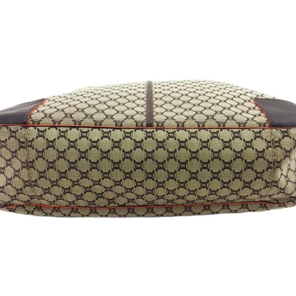 CELINE Tote Bag Macadam Beige Orange Canvas x Leather Authentic USED - Picture 5 of 7